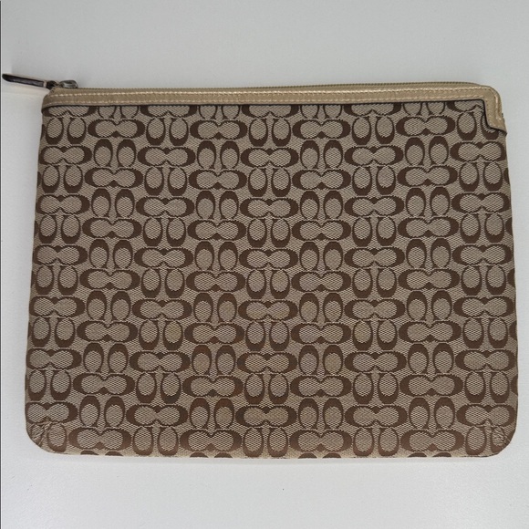 Coach iPad laptop tablet signature canvas logo pouch case work travel school - Picture 1 of 11